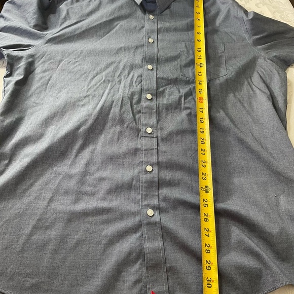 UNTUCKit Shirt Men's Size XXL Navy Blue Button Down Red Trim Long Sleeve Preppy - Picture 6 of 8